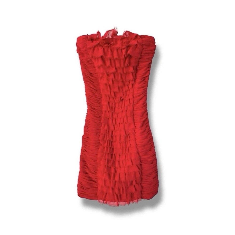 Vtg 00s Caché Ruffle Mini Dress